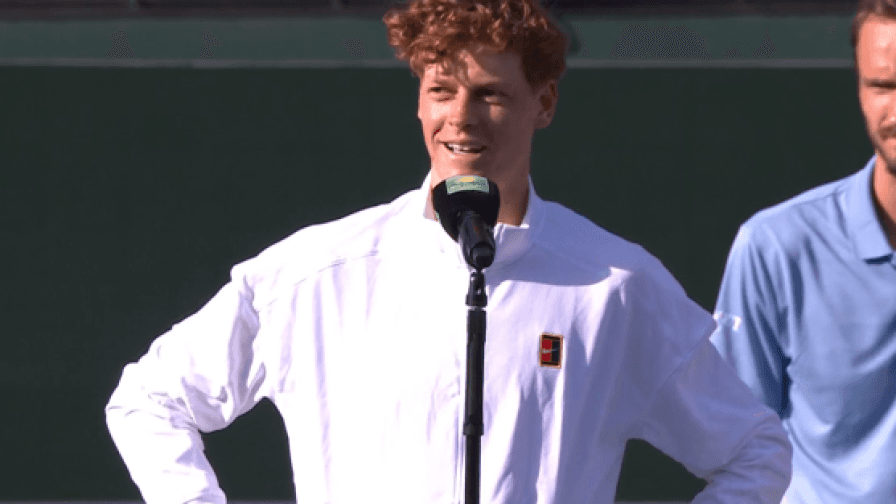 Sinner, il discorso dopo la vittoria a Indian Wells e la dedica a Kimi Antonelli