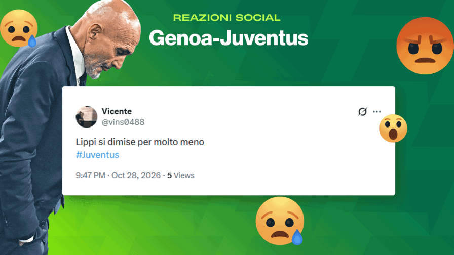 "La Juventus è lo zimbello del campionato": le reazioni social a Genoa-Juventus