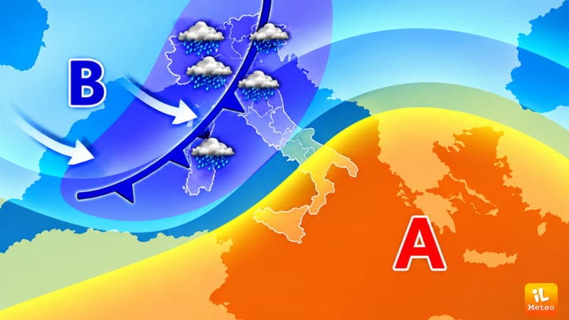 Previsioni meteo, in arrivo una perturbazione atlantica con piogge e temporali sulle zone tirreniche