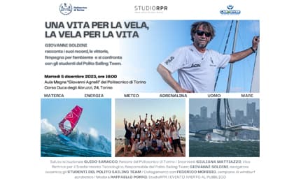 Martedì 5 dicembre Giovanni Soldini al Politecnico di Torino