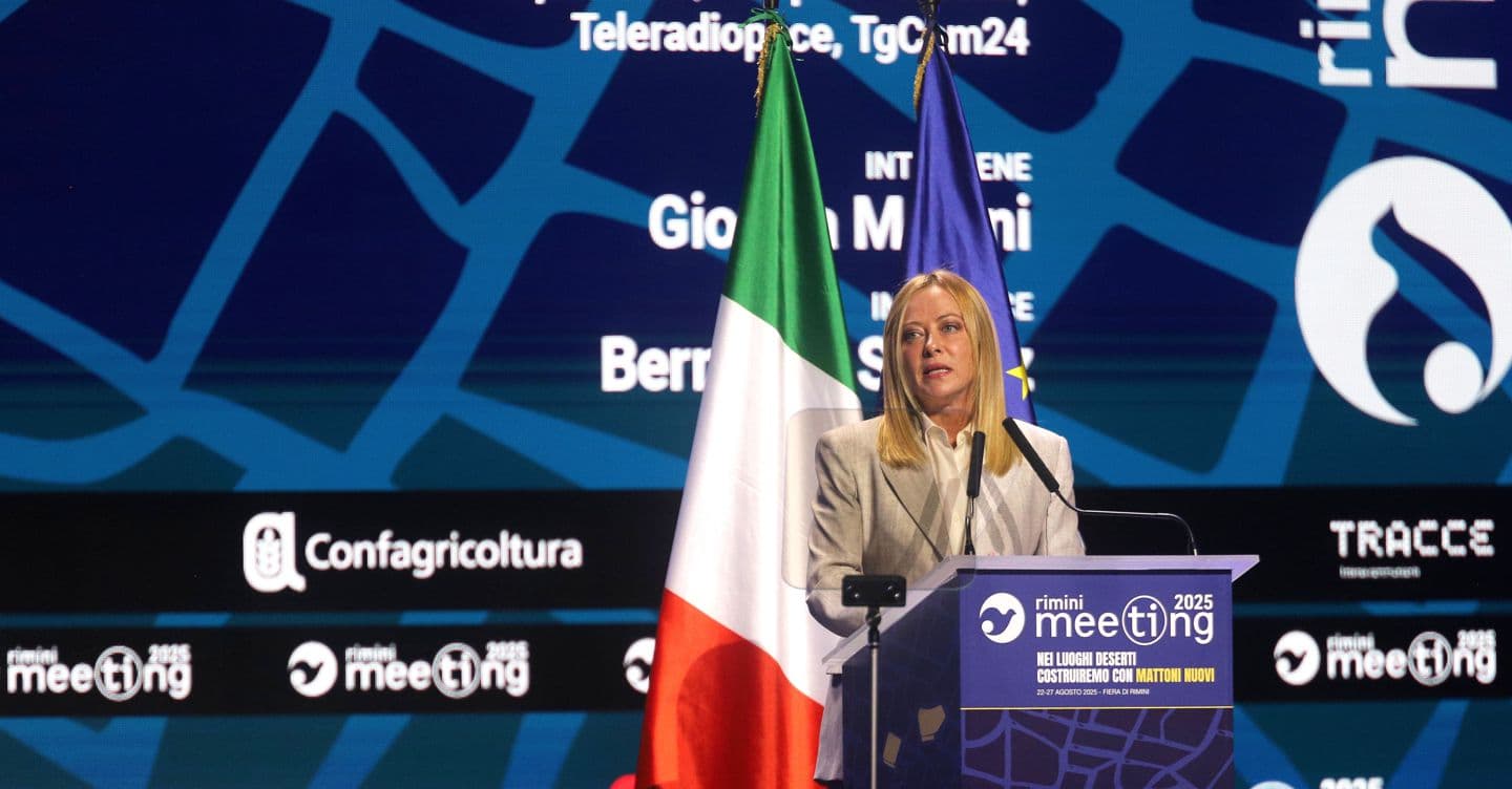Meloni al Meeting di Rimini: appello a Israele e piano casa per giovani coppie