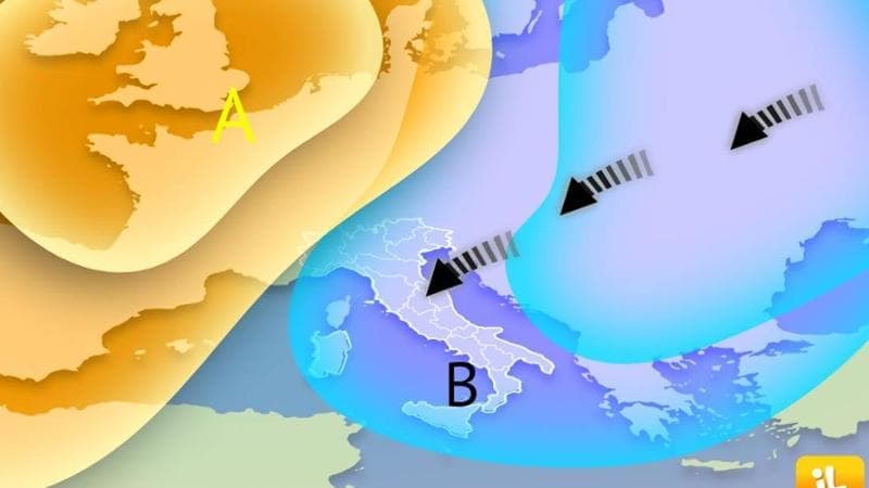 Previsioni meteo, aria più fredda da Nord-Est sull'Italia: rovesci al Centro-Sud, neve in Appennino