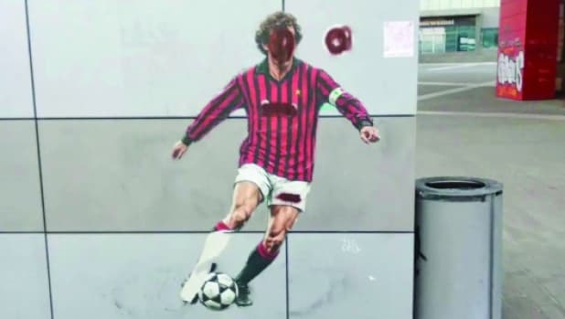 Vergogna a casa Milan, murale di Baresi deturpato: il club a caccia dei vandali