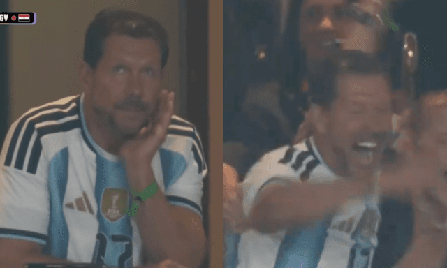 Prima disperato, poi l'urlo: il Cholo papà in tribuna diventa un meme