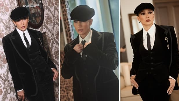 Jennifer Lopez in coppola e abito in velluto alla Milano Fashion Week e conquista i social