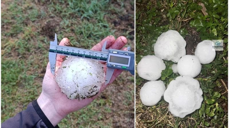 Violenta grandinata sul Ferrarese, caduti chicchi fino a 9 centimetri
