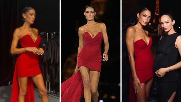 Elodie in passerella alla Fashion Week di Parigi: la sfilata in rosso fuoco