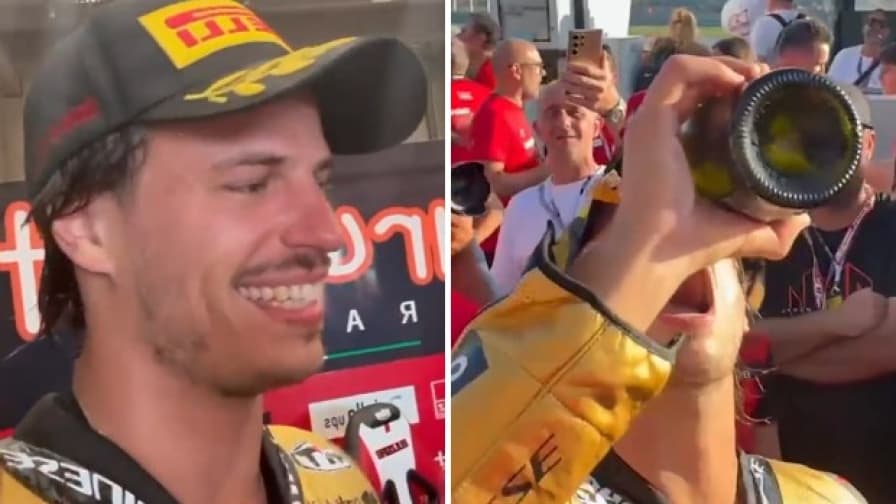 Prima l’emozione, poi Bulega si scatena così: che festa dopo la vittoria!
