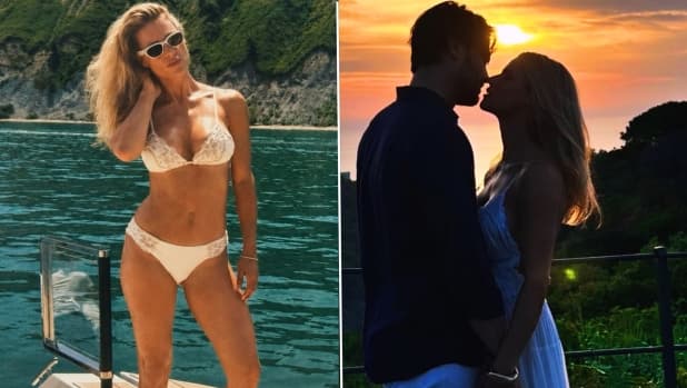 Michelle Hunziker e Giulio Berruti: il primo dolcissimo scatto insieme al tramonto