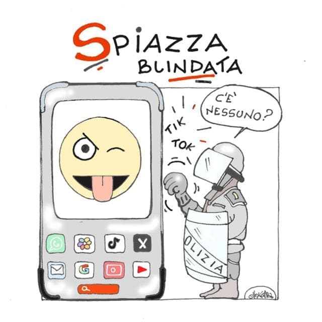 Piazze blindate, la vignetta di Ellekappa